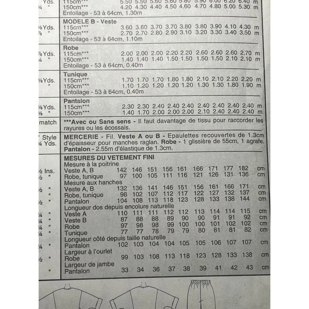 McCalls 8568 Sewing pattern dress jacket top pants size 14 16 18